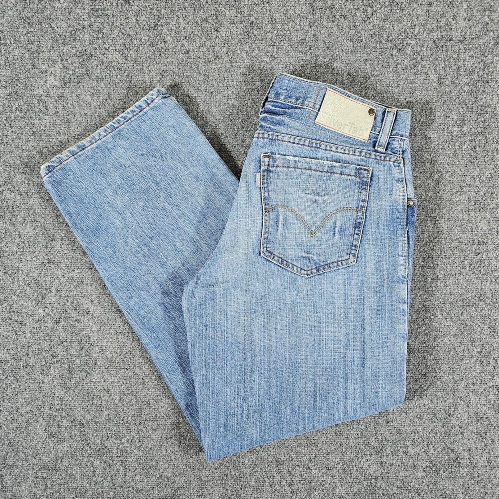 Vintage Y2K Levis Silver Tab Baggy Jeans Light Wash Denim Mens Tag 33 Act 33x30